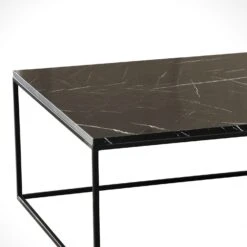 Elegante Melamine Gecoate Salontafel - 18mm Dikte, Metalen Poten, 75x43x75 Cm, Zwart Wit -Emob 801CMY2852 20 205 4bc0