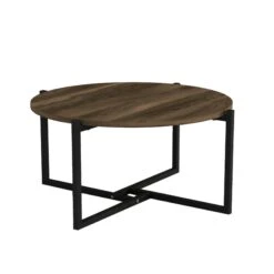 Elegante Walnoot Salontafel | 100% Melamine Gecoat | Metalen Frame -Emob 804TRH2809 20 204 4dde