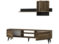 Tera Home TV-meubel | 100% Melamine Gecoat | 18mm | Notelaar Zwart -Emob 804TRH3044 20 207 0e53