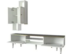 Modern TV Meubel Talon | 18mm Dikte | Metalen Poten | 180cm Breedte | Wit Goud Zwart -Emob 804TRH3055 20 206 8943