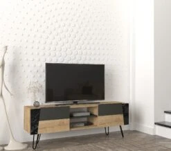 Tera Home TV-meubel | 100% Gemelamineerd | Metalen Poten | Saffier Antraciet -Emob 804TRH3074 20 202 e0ac