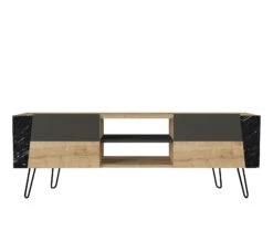 Tera Home TV-meubel | 100% Gemelamineerd | Metalen Poten | Saffier Antraciet -Emob 804TRH3074 20 207 ca54