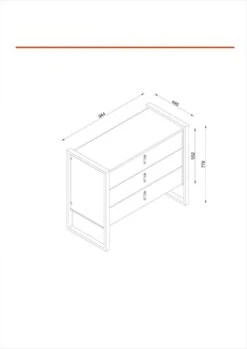 Commode Tera Home | Gemelamineerd | Metalen Frame | Noten-zwart -Emob 804TRH3519 20 207 f55b