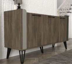 Tera Home Console | Grijs Antraciet Noten | Metalen Poten -Emob 804TRH3537 20 204 ef93