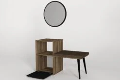 Tera Home Commode | 100% Melaminegecoat Met 18mm Dikte | Inclusief Spiegel | Kleur: Notelaarzwart -Emob 804TRH3544 20 206 2d45