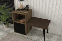 Tera Home Commode | 100% Melaminegecoat Met 18mm Dikte | Inclusief Spiegel | Kleur: Notelaarzwart -Emob 804TRH3544 4 bb11