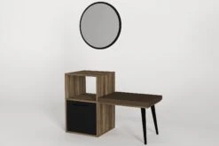 Tera Home Commode | 100% Melaminegecoat Met 18mm Dikte | Inclusief Spiegel | Kleur: Notelaarzwart -Emob 804TRH3544 5 4029