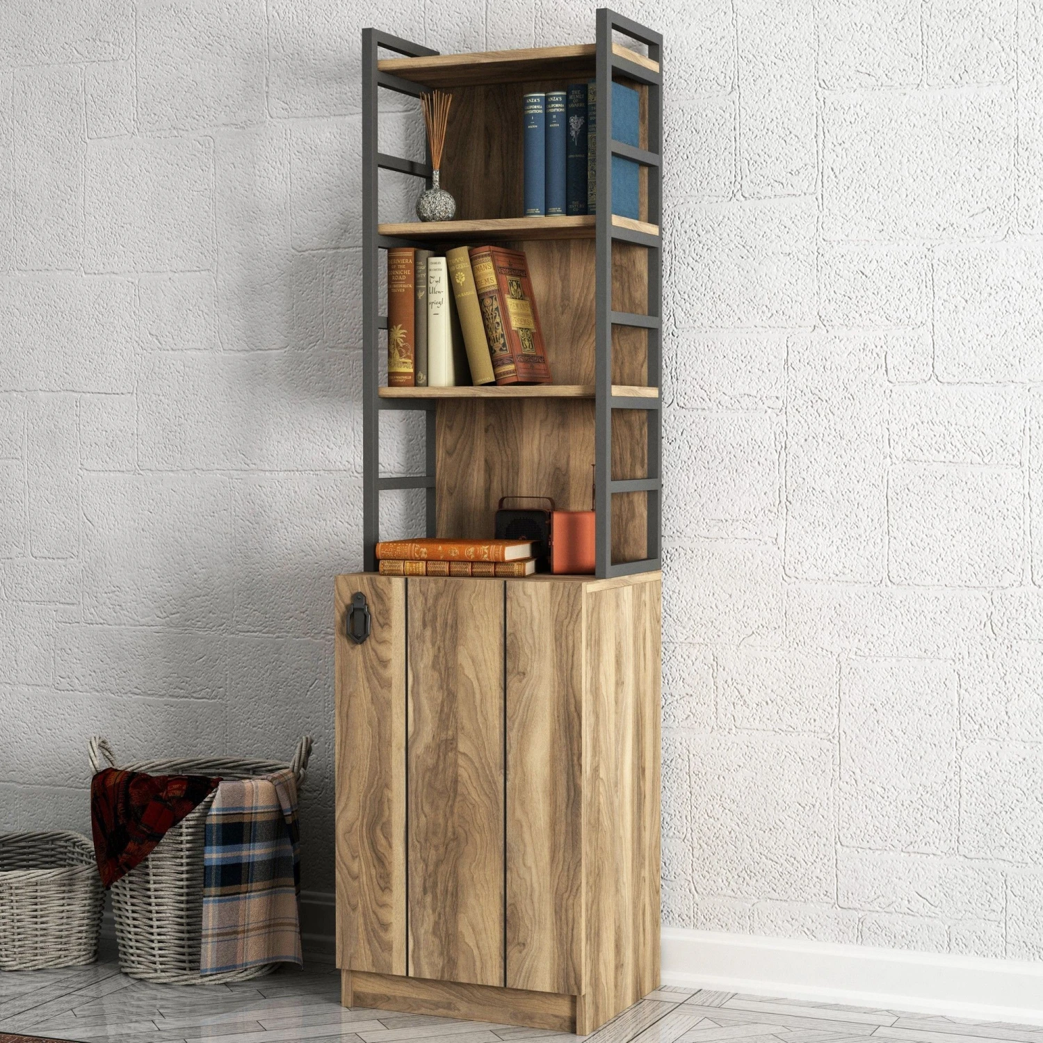 Tera Home Boekenplank | Melamine Laag | 18mm Dikte | Notelaar | 45cm B 166cm H 1 Tera Home Boekenplank | Melamine Laag | 18mm Dikte | Notelaar | 45cm B 166cm H