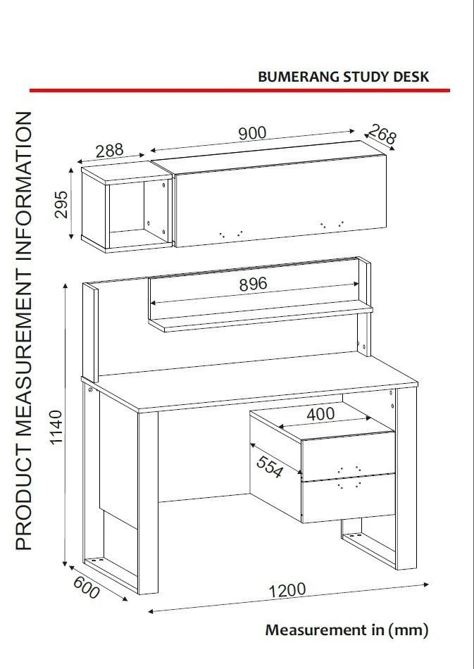 Tera Home 120cm Studiebureau | Gemelamineerd | Noten Antraciet 2 Tera Home 120cm Studiebureau | Gemelamineerd | Noten Antraciet - Afbeelding 2