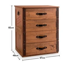 Commode | 100% Gemelamineerd Spaanplaat Van 18 Mm Dik | 67 X 82 X 48 Cm | 4 Laden | Zachtsluitend | 15 Kg Capaciteit | Kindveilig | Veelkleurig -Emob 813CLK3416 20 207 d2e0