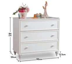 Dressoir | 100% Melamine Gecoat | 3 Laden | Zacht Sluitend | Romantica Serie | Veelkleurig -Emob 813CLK3419 20 205 87c1