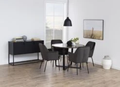 Eettafel Amanda Ø110 - Bruin Marmer/zwart -Emob 81C5CF5B A546 4A84 9354 94FDE7477E01 7acb