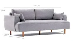 Stijlvolle En Comfortabele 3-zitsbank In Lichtgrijs -Emob 825BLC1378 20 204 de29