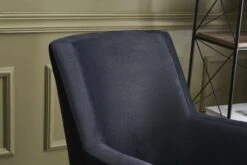 Stijlvolle En Comfortabele Wing Chair | Antraciet Fluweel | Beukenhouten Poten -Emob 825BLC2344 20 203 549b