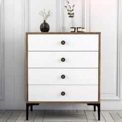 Woody Dressoir | 100% Melamine | 18mm | Metalen Poten | Walnoot Wit 8 Woody Dressoir | 100% Melamine | 18mm | Metalen Poten | Walnoot Wit -Emob 845HCT1202 20 202 ca18