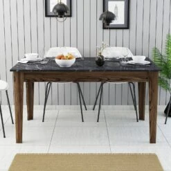 Woody Fashion Eettafel | Melamine Coating | Notelaar Zwart -Emob 845HCT1406 20 202 e5dd