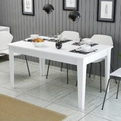 Woody Fashion Eettafel | Melamine Gecoat | 18mm Dikte | Suntalam Poten | Wit