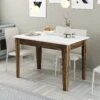Keukentafel Woody Fashion - 110x72x75 Cm - Walnoot/wit