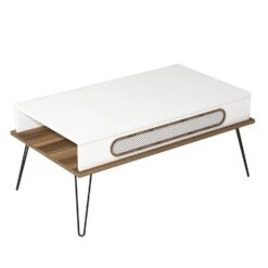 Woody Fashion Salontafel | 100% Melamine | 18mm Dik | Metalen Poten | Wit -Emob 845HCT2814 20 203 4d84