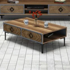 Woody Fashion Salontafel | Melamine Gecoat | 18mm | 105cm Breedte | Walnoot Blauw -Emob 845HCT2848 20 202 eda6