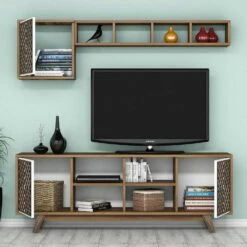 Wood Fashion TV-meubel | 100% Melamine | 18mm Dikte | Walnoot Wit -Emob 845HCT3068 20 202 b5dd