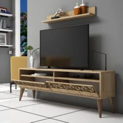 Houten TV-meubel | 100% Gemelamineerd | 18mm Dikte | Eik -Emob 845HCT3084 20 203 855d