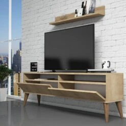Woody Fashion TV-meubel | 100% Melamine Coating | 150x50x30 Cm | Eiken 7 Woody Fashion TV-meubel | 100% Melamine Coating | 150x50x30 Cm | Eiken -Emob 845HCT3088 20 203 3723