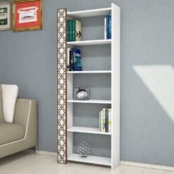 Woody Boekenplank | 100% Melamine Gecoat | 18mm, 4mm CNC Reliëf | Wit