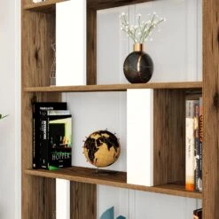Woody Fashion Walnoot Wit Boekenplank | 100% Melamine | 18mm Dik | 90x180x20cm -Emob 845HCT3642 20 203 03e2