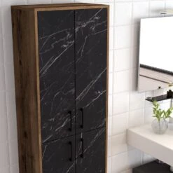 Houten Multifunctionele Kast | 100% Melamine Laag | Walnoot Zwart -Emob 845HCT3923 20 204 92cf