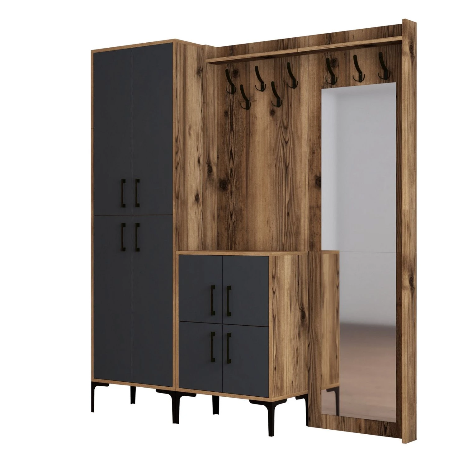 Houten Hallenstandaard | 18 Mm Dik | Notelaar Antraciet 3 Houten Hallenstandaard | 18 Mm Dik | Notelaar Antraciet - Afbeelding 3