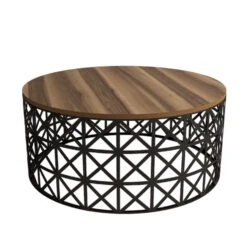 Woody Fashion Salontafel | Melamine Coating | Smeedijzeren Poten | Walnoot Zwart -Emob 845HCT5227 20 204 fab4