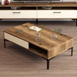 Woody Manier Salontafel | Walnoot Crème | 18mm Dik -Emob 845HCT5269 20 202 57ff