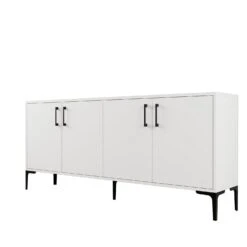Console Met Witte Metalen Poot | Woody Mode | 18mm MELAMINE Gecoat Spaanplaat -Emob 845HCT5307 20 205 f09c