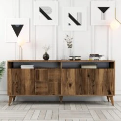 Woody Console | 100% Melamine | Notenhout | 18mm Dikte