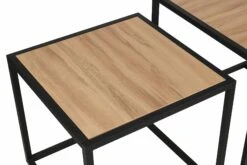 Salontafel Set | Melamine Gecoat | Metalen Poten | Eiken Zwart -Emob 854KLN2901 20 2011 74a7