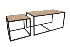 Salontafel Set | Melamine Gecoat | Metalen Poten | Eiken Zwart -Emob 854KLN2901 20 207 d804