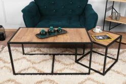 Salontafel Set | Metalen Poten | 100% Melamine Gecoat | Walnoot Zwart -Emob 854KLN2902 20 202 4b66