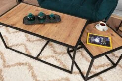 Salontafel Set | Metalen Poten | 100% Melamine Gecoat | Walnoot Zwart -Emob 854KLN2902 20 203 3867