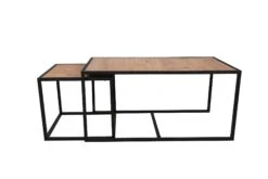 Salontafel Set | Metalen Poten | 100% Melamine Gecoat | Walnoot Zwart -Emob 854KLN2902 20 207 2f1a