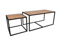 Salontafel Set | Metalen Poten | 100% Melamine Gecoat | Walnoot Zwart -Emob 854KLN2902 20 209 cbbb