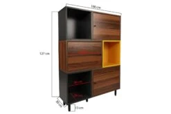 Boekenplank | 18mm Dikte | 110x140x30cm | Noten Antraciet Geel -Emob 854KLN3604 20 2013 d9bb