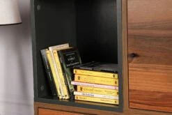 Boekenplank | 18mm Dikte | 110x140x30cm | Noten Antraciet Geel -Emob 854KLN3604 20 203 5285