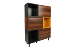 Boekenplank | 18mm Dikte | 110x140x30cm | Noten Antraciet Geel -Emob 854KLN3604 20 208 26ec