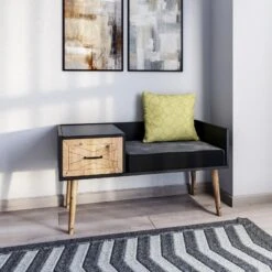 Hallenstandaard | Melamine Coating | 2 Laden | Kussen | Noten Antraciet