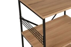 Multifunctionele Kast | 100% Melamine Gecoat | Metalen Poten | 60x124x45 Cm | Zwart Grenen -Emob 854KLN3913 20 2010 e73e