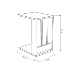 Modieus Wit Bijzettafeltje | 18mm Dik, 37x60x45cm | Melamine Gecoat -Emob 855DTE2877 20 203 acfc