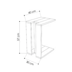 Woody Fashion Bijzettafel | 18mm Dikte | 30x57x40 Cm | Wit -Emob 855DTE2881 20 203 5200