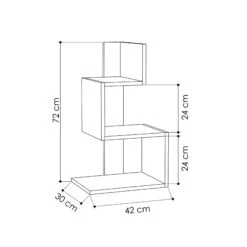 Woody Fashion Bijzettafel | 100% Melamine Gecoat | 18mm | 42x72x30 Cm | Wit Eiken -Emob 855DTE2907 20 203 7e67