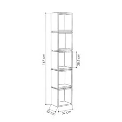 Boekenplank Woody Fashion | 32 X 22 X 167 Cm | Oak White -Emob 855DTE3713 20 203 1836